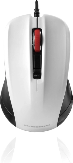 Modecom MC-M9.1 ratón óptico con cable negro‑blanco 1600 DPI