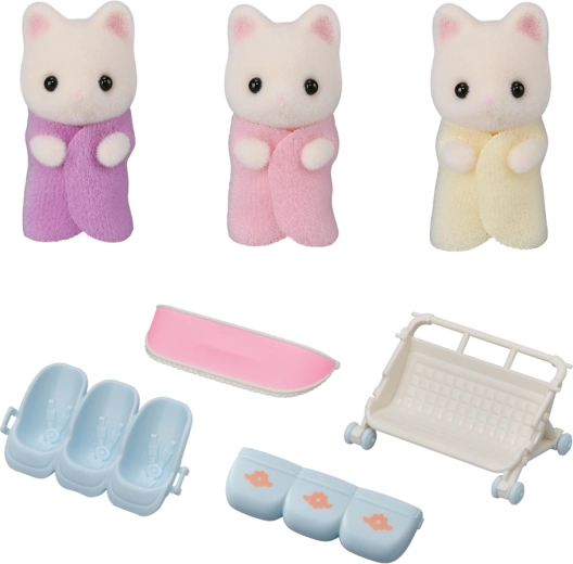 Sylvanian Families Trillizos de gatito Floral con cochecito