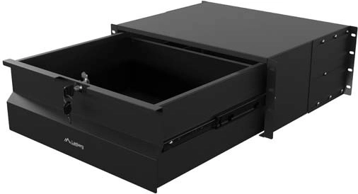 Cajón extraíble con cerradura Lanberg para rack 19" 4U, profundidad 360 mm, negro