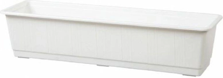Jardinera de plástico para flores 60 cm blanca