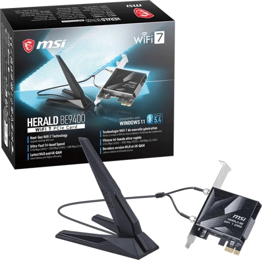 MSI Herald BE9400 Tarjeta de red PCIe WiFi 7
