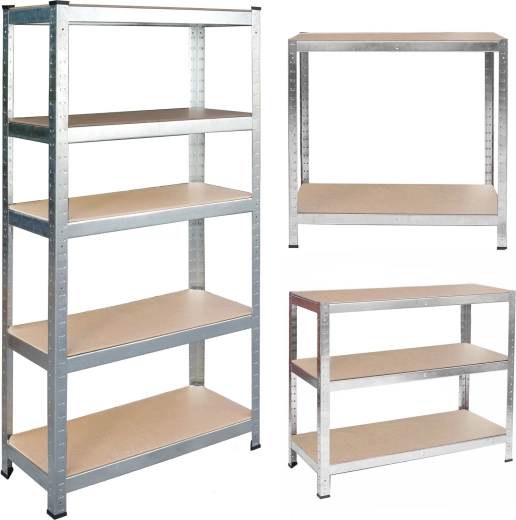 Estantería metálica HUMBERG 180 × 90 × 30 cm, 5 estantes, 875 kg, galvanizada
