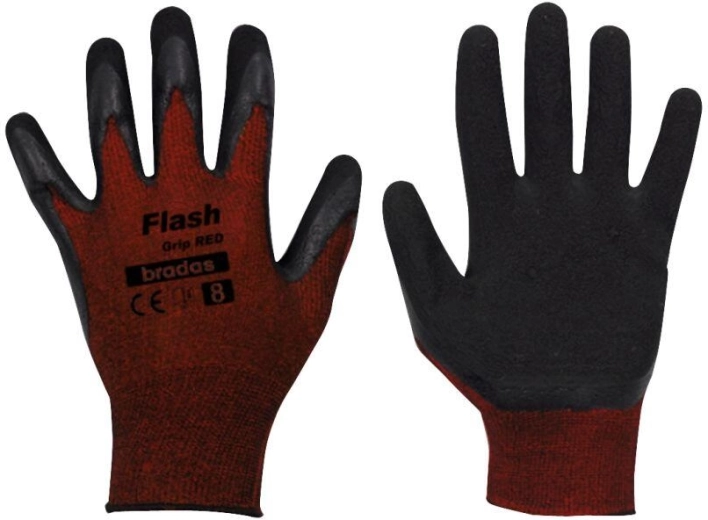 Guantes de trabajo Flash Grip de látex, talla 9