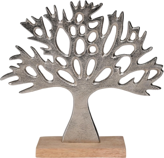 Árbol decorativo de aluminio y madera de mango