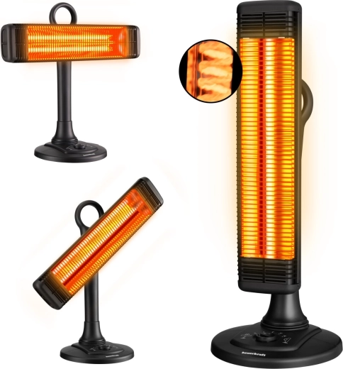 Calefactor infrarrojo Bauerkraft de 1000 W con oscilación