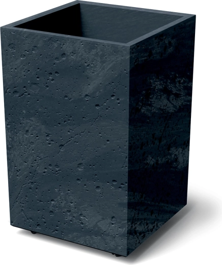 Macetero Sierra Square High con efecto hormigón, antracita 38,5 × 38,5 cm