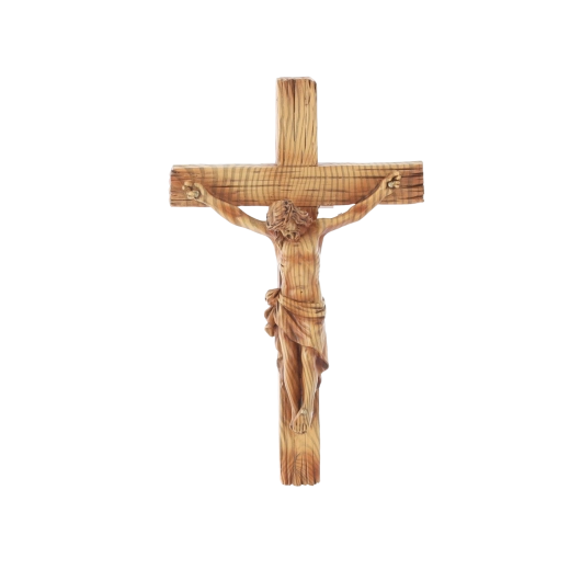 Cruz colgante con figura de Jesús, resina de poliéster, 20 cm