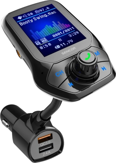 Modulador FM Bluetooth para coche Sencor con carga rápida