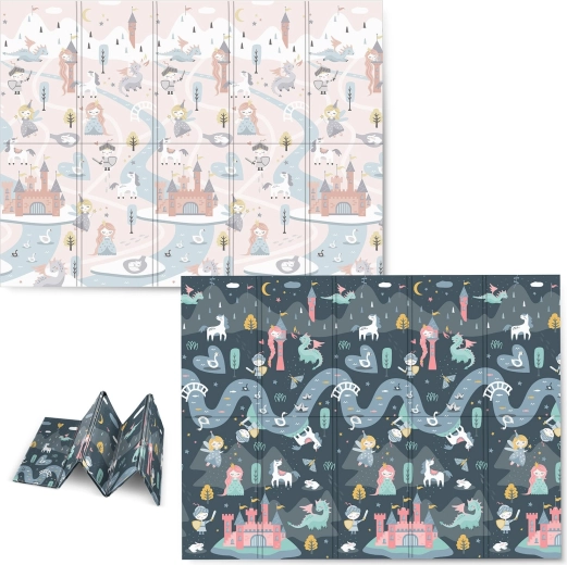 Alfombra de espuma plegable NUKIDO 200 × 150 × 1 cm, reversible, de cuento
