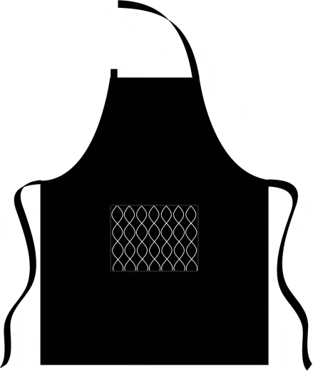 Delantal de cocina negro 60 × 76 cm