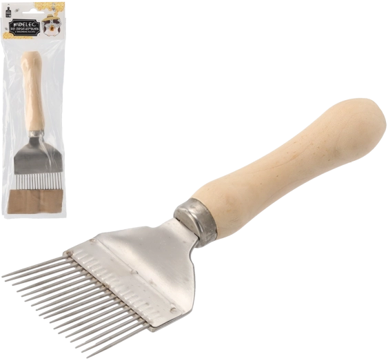 Tenedor desoperculador con mango de madera 20 × 6,5 cm