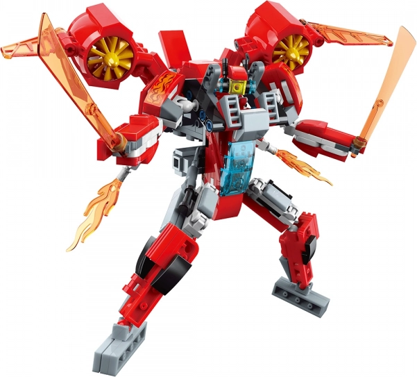 Qman Flame Blade Raider – set de construcción: robot y caza 2 en 1