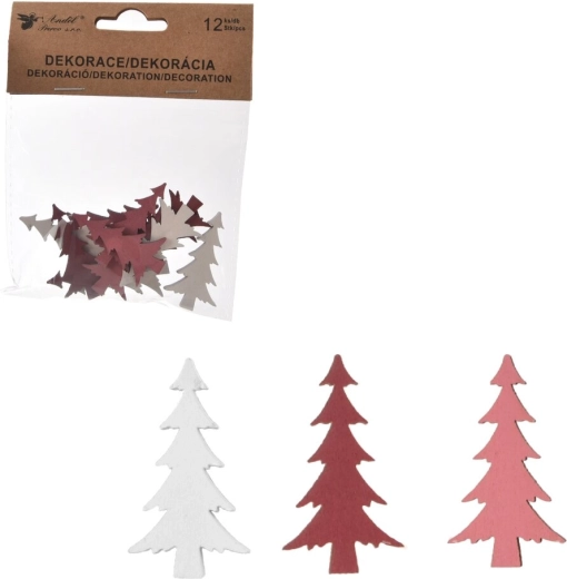 Arbolito de madera rosa-blanco 4 cm (12 uds)
