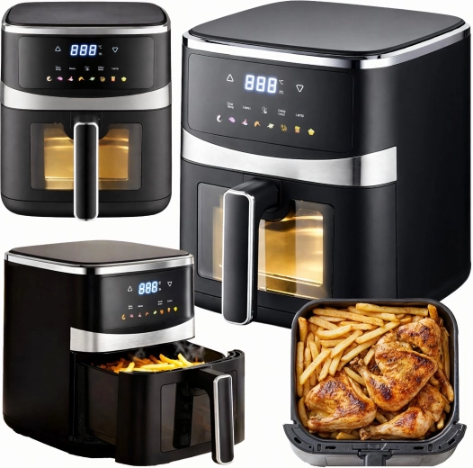 Freidora de aire caliente de 5 l y 1500 W con 8 programas