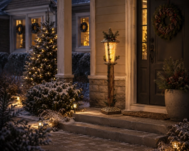 Farolillo navideño de madera con LED de 100 cm