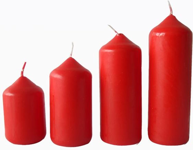 Velas de Adviento ø 4 cm rojas – set PROVENCE (4 tamaños)
