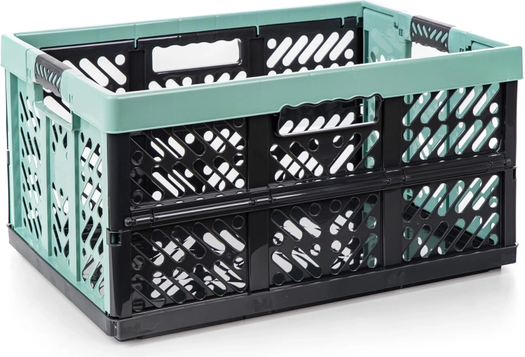 Caja de transporte plegable de plástico 54 × 37 × 28 cm, capacidad de carga 50 kg