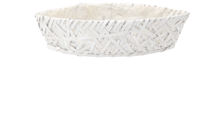 Macetero decorativo de madera blanco con forma de barca 51 × 19 × 11 cm