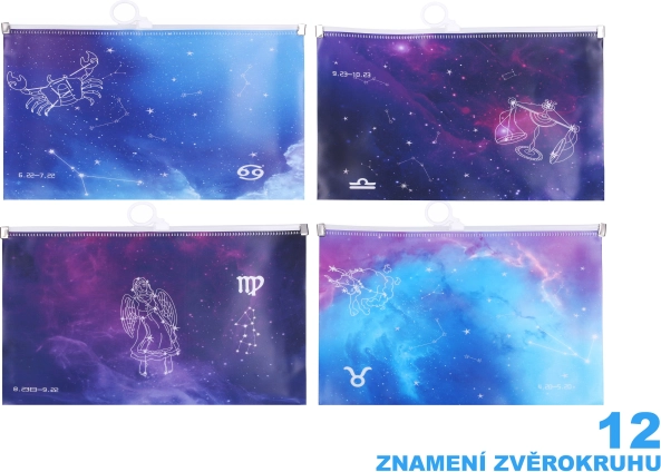 Carpeta con cremallera A5 - Signos del zodiaco