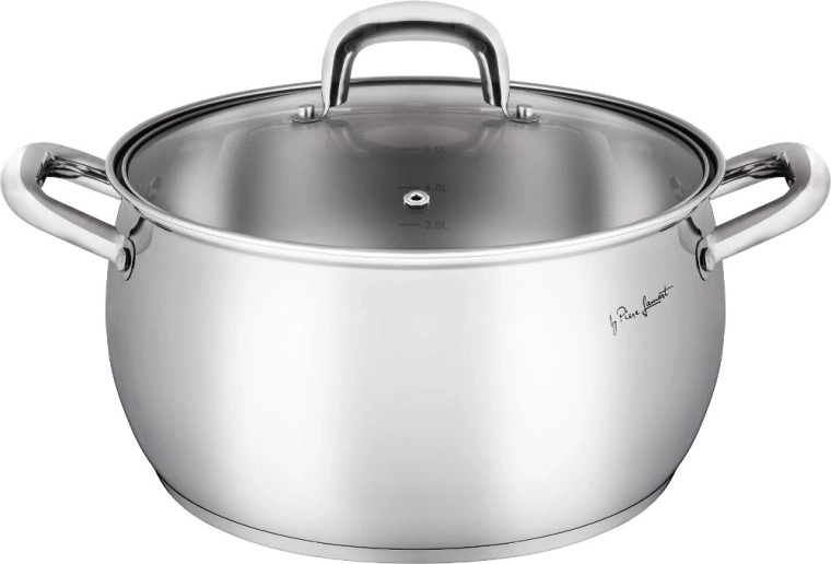 Cacerola de acero inoxidable Lamart Shape con tapa, 5,6 l