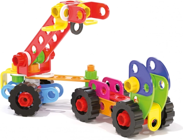 Quercetti juego de construcción tecno jumbo toolbox – maletín portátil con 84 piezas