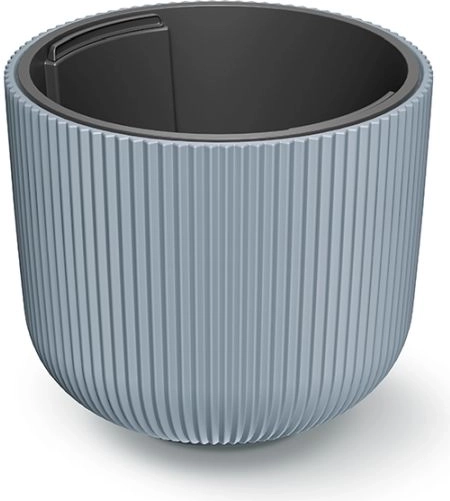 Macetero Milly con inserto 35 cm – funda de plástico gris claro para flores para interior y exterior