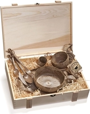 KUPILKA Set Premium de vajilla para exterior marrón