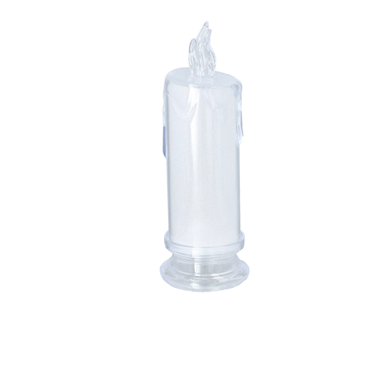 Vela LED 6,3 × 18 cm semitransparente con llama fija