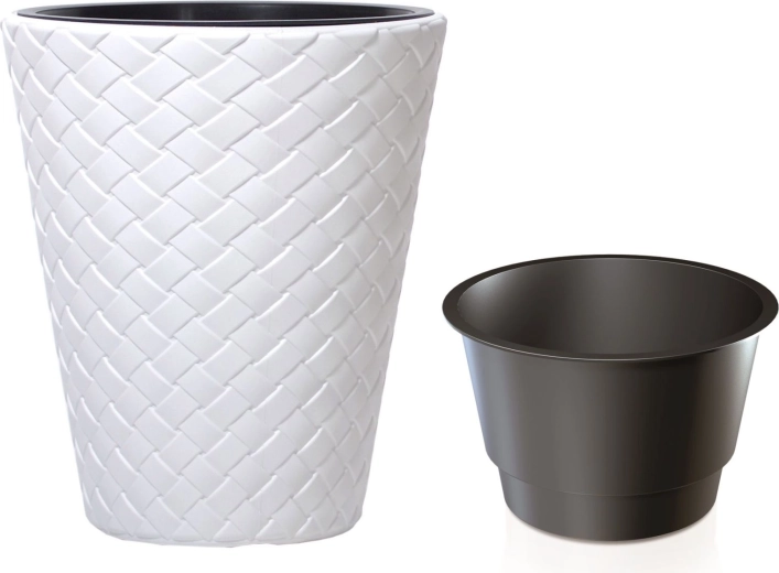 Maceta Matuba con inserto de 30 cm blanca