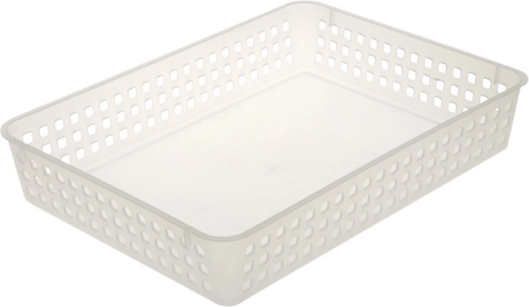 Cesta de plástico mini transparente 36,5 × 25 × 6,3 cm