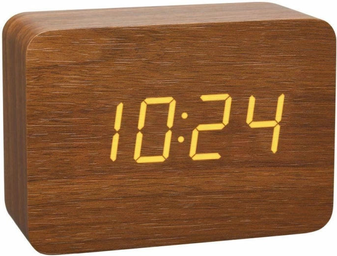 Despertador radiocontrolado TFA Clocco con aspecto de madera, marrón