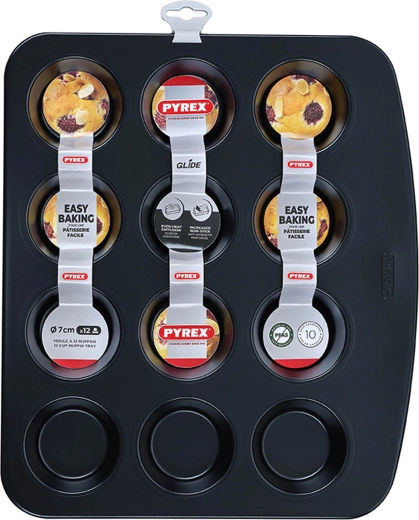 Molde para muffins Pyrex, 12 uds