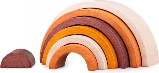 Arcoíris apilable de madera natural Bigjigs Baby