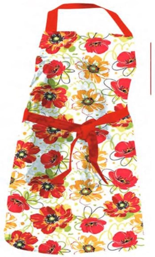 Delantal de cocina 65 × 80 cm – flores rojas