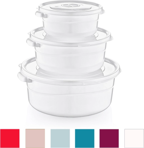 Juego de recipientes redondos Mikrofresh de 0,5 l, 1 l y 2 l