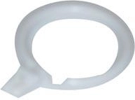 Anillo de plástico con pinza para cortinas, blanco, 25 uds.