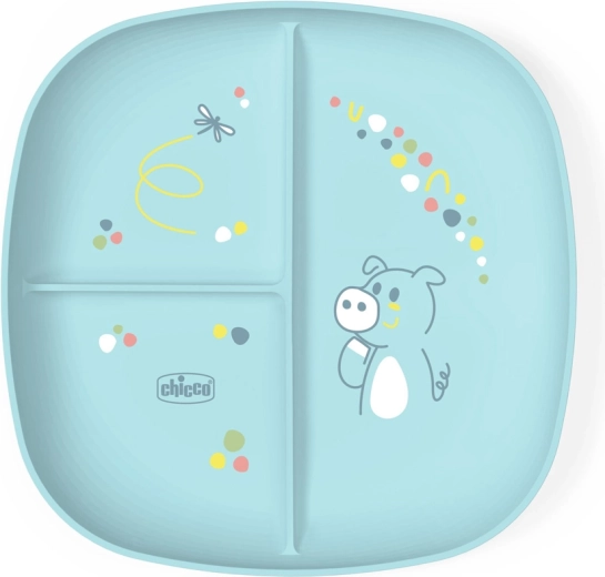 Plato dividido Chicco azul 12m+