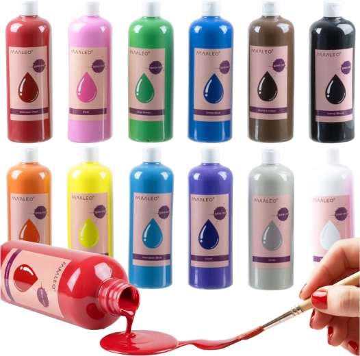 Pinturas de témpera Maaleo 12 × 500 ml - 12 unidades