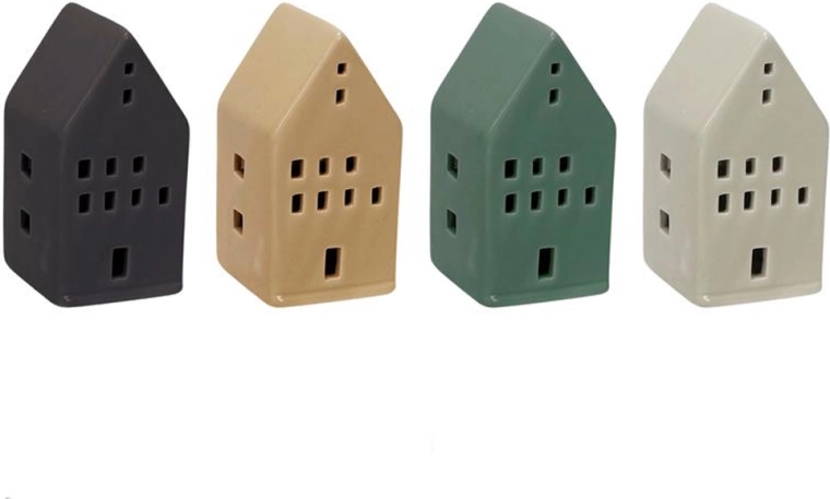 Decoración navideña: casita LED 10,3 × 5,5 cm (mix de motivos)