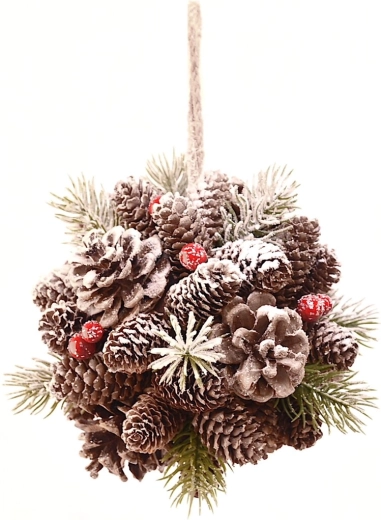 Decoración colgante piña roja 16 cm