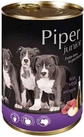 Piper Junior lata para cachorros – ternera y manzana 400 g