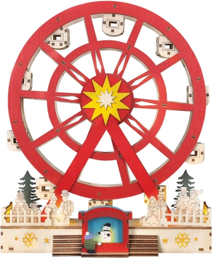 Solight carrusel navideño LED de madera, giratorio, 7 LED, 30 cm