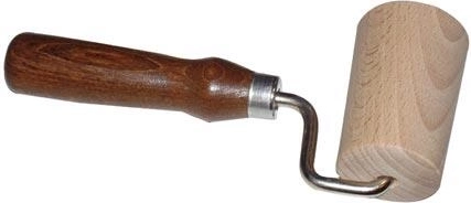 Rodillo de masa de madera de una mano 7 cm con mango oscuro