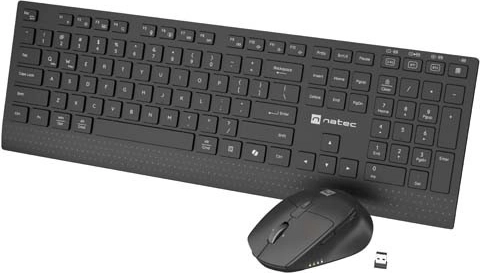 Natec Stingray 2 conjunto inalámbrico de teclado y ratón (2 en 1) con tilt scroll