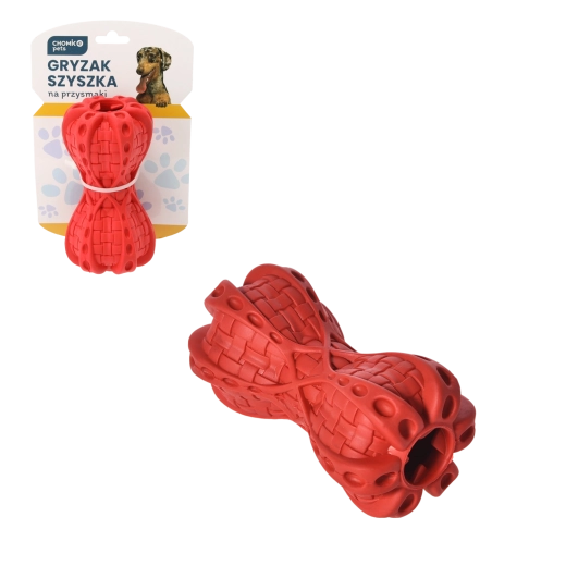 Juguete masticable para perros con forma de piña de pino con espacio para snacks