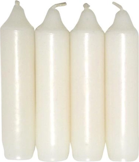 Velas de Adviento blancas 10 cm, diámetro 2,5 cm – set de 4 uds.