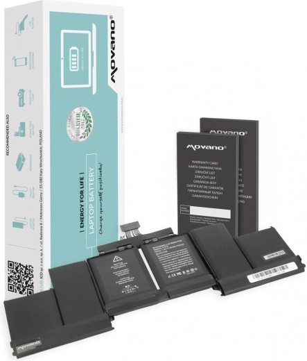 Batería Movano para MacBook Pro 15" Retina (A1398, 2015) A1618 8755 mAh 99,5 Wh