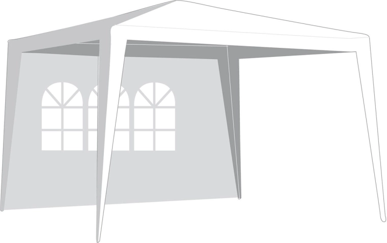 Pared lateral para cenador 3 × 3 m con ventana, blanca, 295 × 190 cm