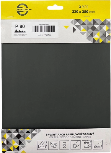 Papel de lija impermeable grano 240, 230 × 280 mm (3 uds.)