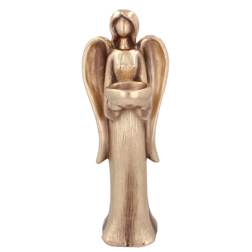 Estatua de ángel de pie dorada 42,5 cm – elegante decoración de interior